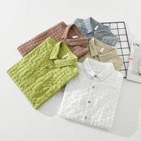 Seersucker Men's Casual Short-sleeved Shirt