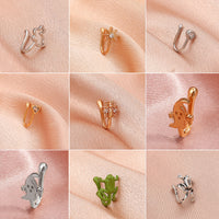 Retro Copper Inlaid Zircon U-shaped Nose Nail Adjustable Piercing Jewelry