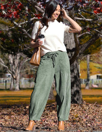 Women's Corduroy Loose-fit Wide-leg Pants