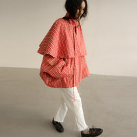 Women's Fashionable Plaid Loose Shirt Top