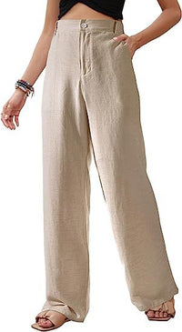 Flowing Casual Button-Down Summer Beach Pants