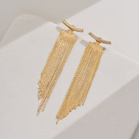 Irregular Slanted Long Tassel Earrings