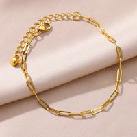 Tassel Anklet Gold Stainless Steel Waterproof Adjustable