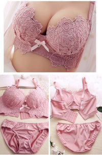 Lace Sexy Deep V Gather Underwear Without Steel Ring