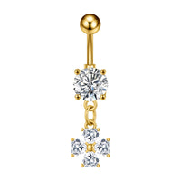 Personalized Zircon Butterfly Round Belly Button Ring