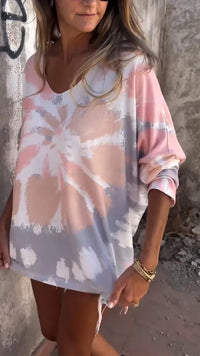 Women's New Round Neck Batwing Long Sleeve Casual Loose-fitting T-shirt
