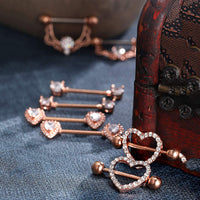 Stainless Steel Heart Punk Style Breast Ring Double Layer