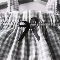 Baby Plaid Sleeveless Sling Top Bread Set