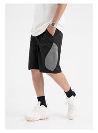 Mechanical Style Color Matching Elastic Straight Cargo Pants
