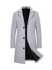 Long Solid Color Single Breasted Windbreaker Fabric
