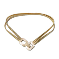 Cross-border Metal Double Spring Belt Casual Elastic A Pair Of Buckles Girdle Coat Decoration Waist Chain