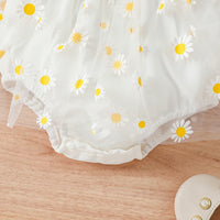 Girls' Solid Colour Patchwork Daisy Mesh Back Triangle Harness