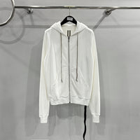 Classic Black Zip-up Hooded Long Sleeve Sweatshirt For Men