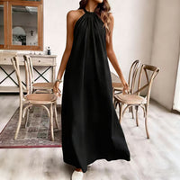 Vacation Style Relaxed Chic Halter Dress