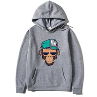 Smoking Monkey Printed Men's Hoodie Leisure Warm Sweatshirt