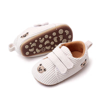 Embroidered Little Bear Baby Shoes Double Velcro Striped Children's Shoes Toddler Shoes