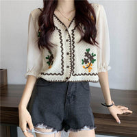Women's French Embroidery Design Sense Cardigan Top