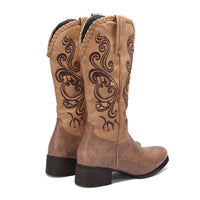 Riding Boots With A Chunky Heel And Embroidery Available