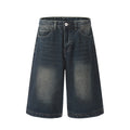 Punk Denim Shorts Men's High Street Wash