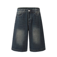 Punk Denim Shorts Men's High Street Wash