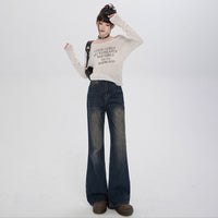 Retro Loose Micro-flared Jeans For Women