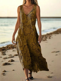 Sleeveless Casual Printed Elegant Slim-fit Dress