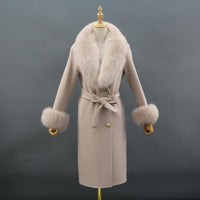 Fox Fur Leader Mouth Detachable Green Fruit Collar Double-sided Coat