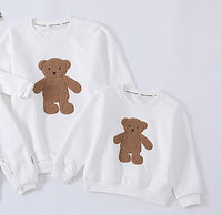 Spring And Autumn Cartoon Bear Embroidered Sweater Long Sleeve Parent-child Wear