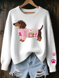 Womens Printed Crew-Neck Faux Sweater Top