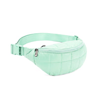 Solid-color Casual Crossbody Waist Bag With A Quilted Diamond Pattern