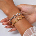 Copper Zircon Heart-Shape 8 Infinity Symbol Fashionable Trendy Korean-Style Sweet Yet Cool Bracelet
