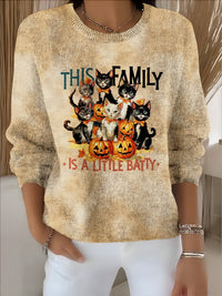 American-style Crewneck Long-sleeve Sweater For Women