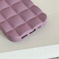 Purple Lattice Fashionable Silicone Phone Shell