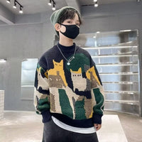 Thickened Knitted Pullover For Older Children And Boys
