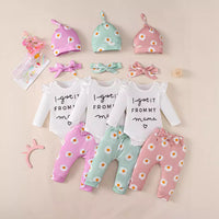 Baby Girl Cotton Romper 4-piece Set
