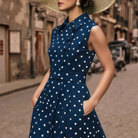 Women's Polka-Dot Printed Fashionable Casual Dress