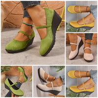 Solid-color Thick-soled Low-cut Comfortable Suede Round-toe Womens Shoes