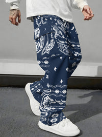 Pink Camo Cargo Pants Printed Design Trendy Casual Loose-Fit Versatile And Breathable Trousers