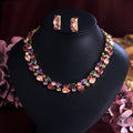 Colorful Waterdrop Earring And Necklace Set