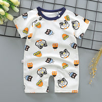 Thin Cotton Short-sleeved Short-climbing Jumpsuit For Boys And 1 Baby Girl