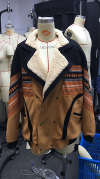 Winter Digital-Print Outdoor Casual Fleece-Lined Thermal Cotton Jacket