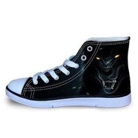 High-top Wolf Printed Canvas Shoes