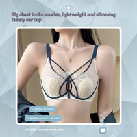 Sexy Cross-Over Lace Bra With Soft Underwire Thin Latex Design That Makes A Fuller Bust Appear Smaller
