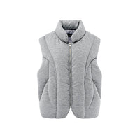 Asymmetrical Deconstructed Soft And Airy Stand-collar Sleeveless Vest