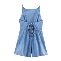 New Summer Off-the-shoulder Denim Jumpsuit