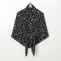 Pearl Chiffon Printed Square Scarf Pleated Scarf
