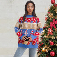 Loose And Idle Retro Red Pullover Sweaters Women's Clothing