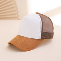 Simple And Versatile Imitation Suede Fabric Multi-color Baseball Cap For Outdoor Summer Mesh Breathable Sun Protection Beanie Hat