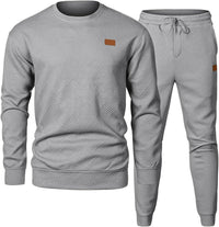 Round Neck Jacquard Sweater Set Men