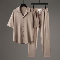 Casual Men's Sports High-end Half Sleeve Chinese Style Two-piece Set